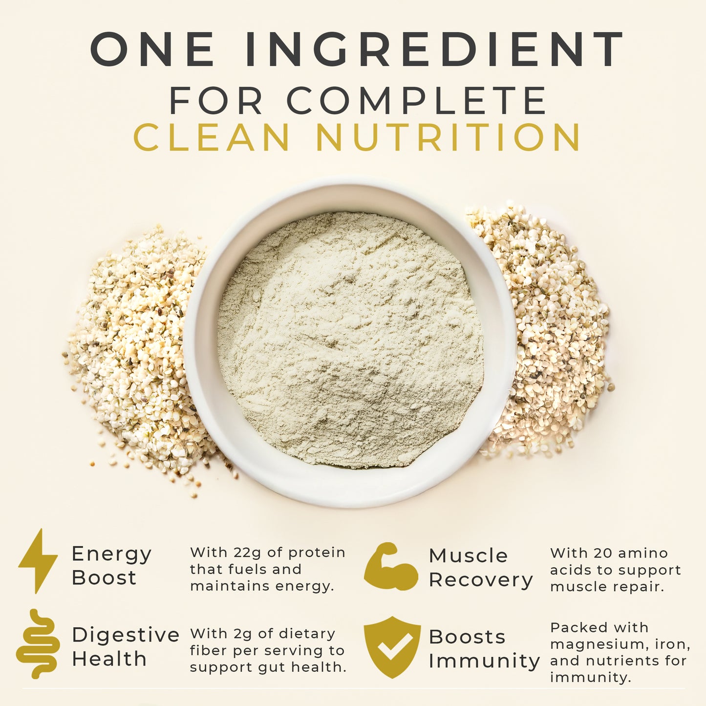 TUPAXA Organic Hemp Protein Powder – Unflavored – 30 Servings